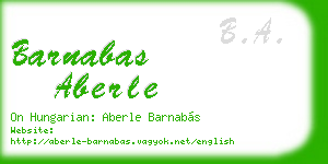 barnabas aberle business card